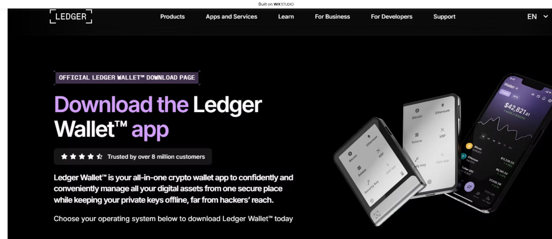 Screenshot of supportledger.wixstudio.com
