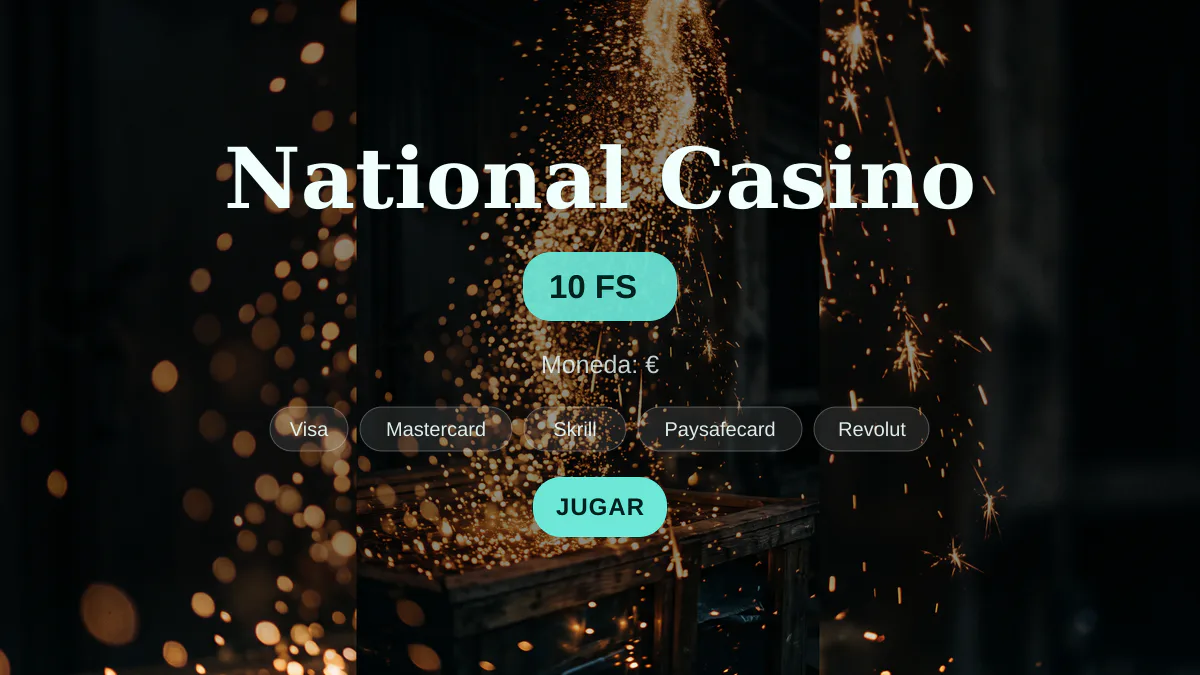 National Casino - bono de bienvenida 100% hasta &euro; 100 + 10 FS, pagos: Visa, Mastercard, Skrill, Paysafecard, Revolut