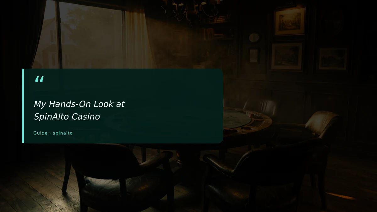 My Hands-On Look at SpinAlto Casino