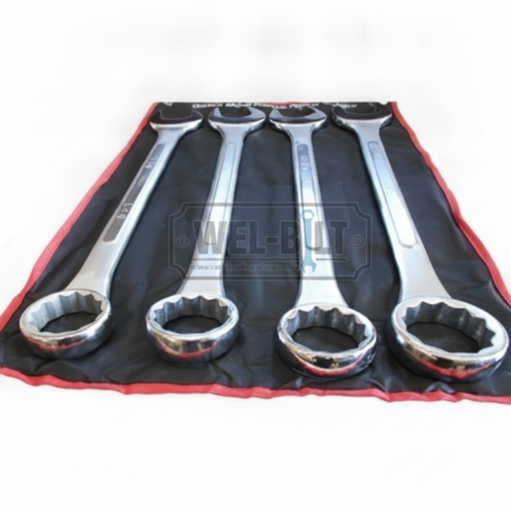 Jumbo Spanner Set, 4-Piece, Ring/Open, Sizes: 2-1/8 to 2-1/2