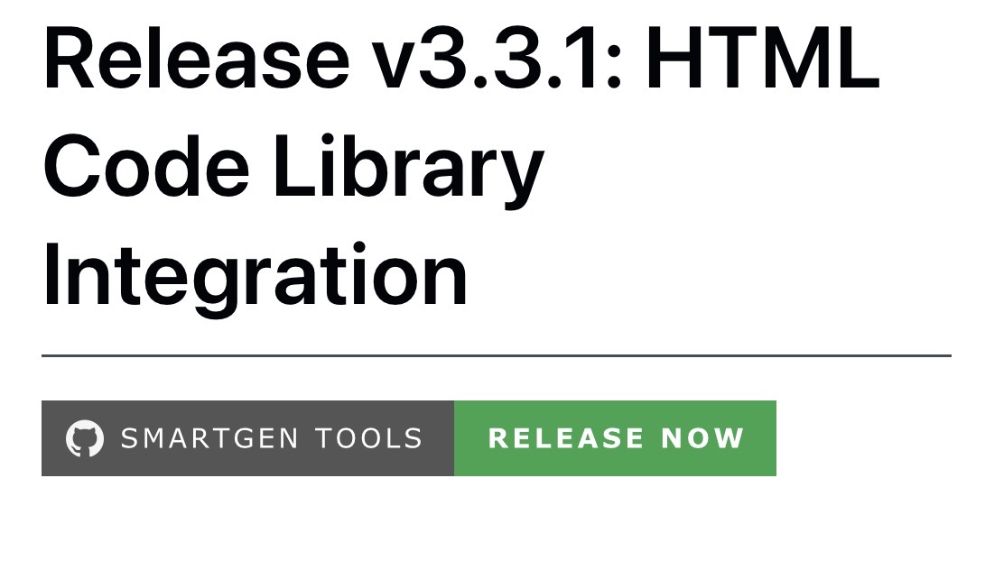 SmartGen Tools Release v3.3.1 - HTML Code Library Integration
