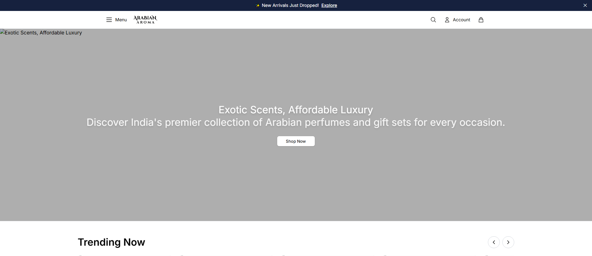 Stored capture of arabianaromashop.shop