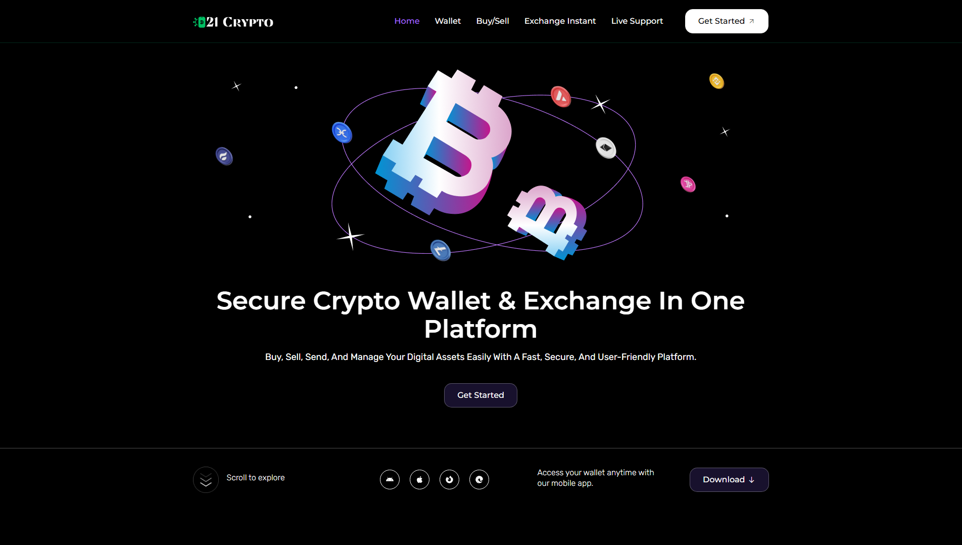 Screenshot of 21crypto.io
