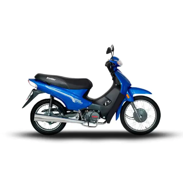 Moto Keller Crono 110 Eco Base Azul de perfil