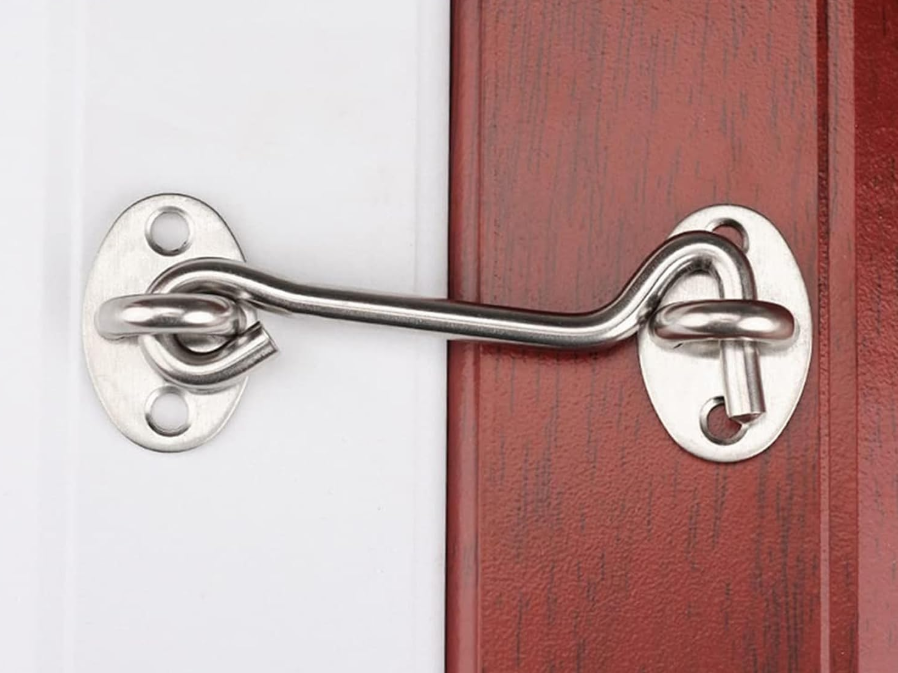DOMIRA hook and eye latch for heavy duty stainless steel construction, chrome 3 inch