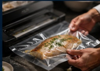 料理完成後進行密封鎖鮮