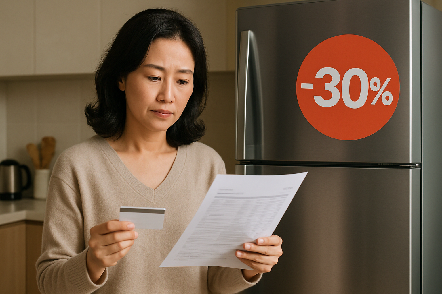 냉장고 환급 30% 대상과 소급 적용 조건을 설명하는 한국어 안내 이미지