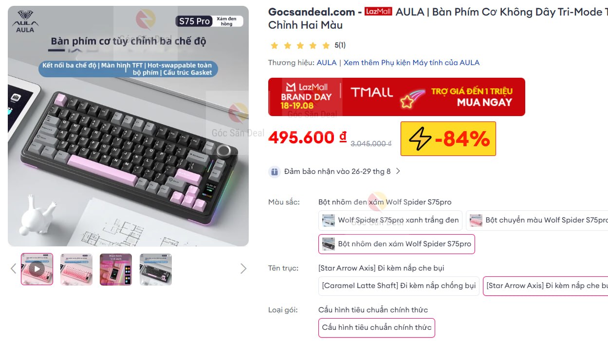 AULA | Bàn Phím Cơ Không Dây Tri-Mode Tùy Chỉnh Hai Màu