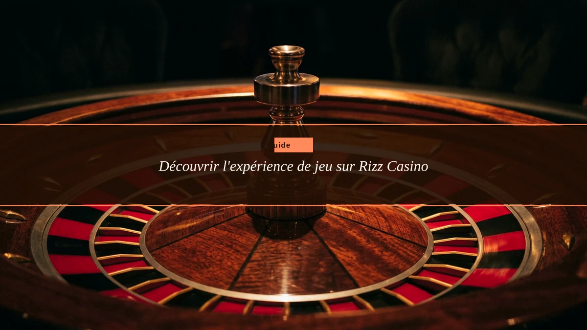 Découvrir l'expérience de jeu sur Rizz Casino