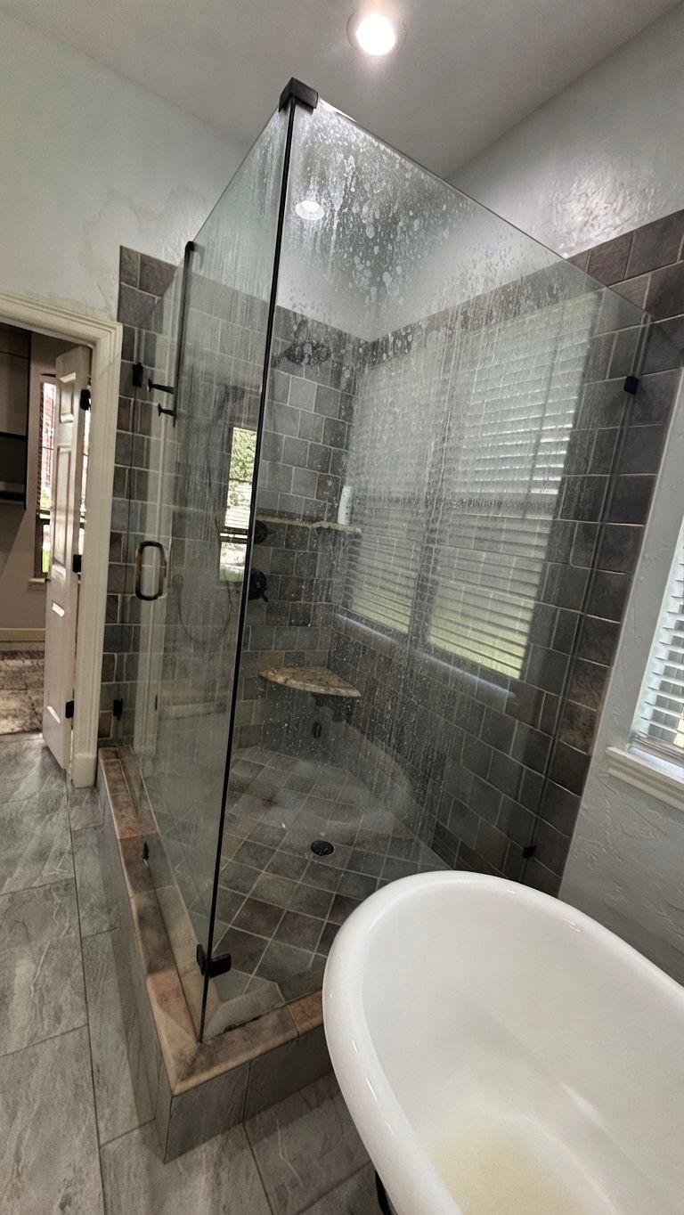 Shower before cleaning