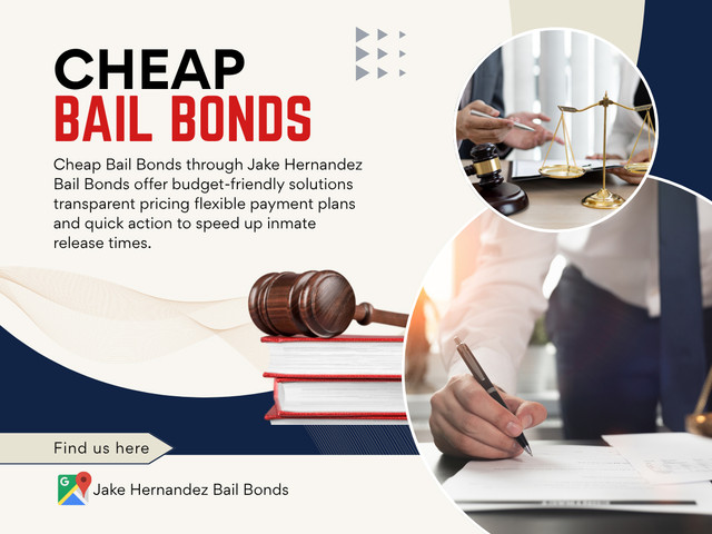Instead of paying the standard percentage, individuals may qualify to pay as little as 1 percent initially. The remaining balance is often structured through flexible payment plans or secured with collateral.This approach makes Cheap Bail Bonds more than just a search term. It becomes a practical solution for people who need immediate help but do not have access to large sums of money.

Address: 965 N Vignes St suite 5h, Los Angeles, CA 90012, USA
Phone: +19094066909

Find Us On Google Maps: https://maps.app.goo.gl/PskJ1xNWHbLQMRnD8

Read Our Blogs:
https://jakehernandezbailbonds.brushd.com/
https://jakehernandezbailbonds.mystrikingly.com
https://jakehernandezbailbonds.tumblr.com/

Related Links:
https://campsite.bio/jakehernandezbailbonds
https://www.viki.com/collections/4264139l-jake-hernandez-bail-bonds
https://www.pinterest.com/jakehernandezbailbonds/