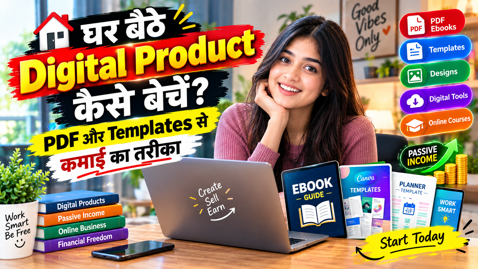 घर बैठे Digital Product कैसे बेचें? PDF और Templates से कमाई का तरीका