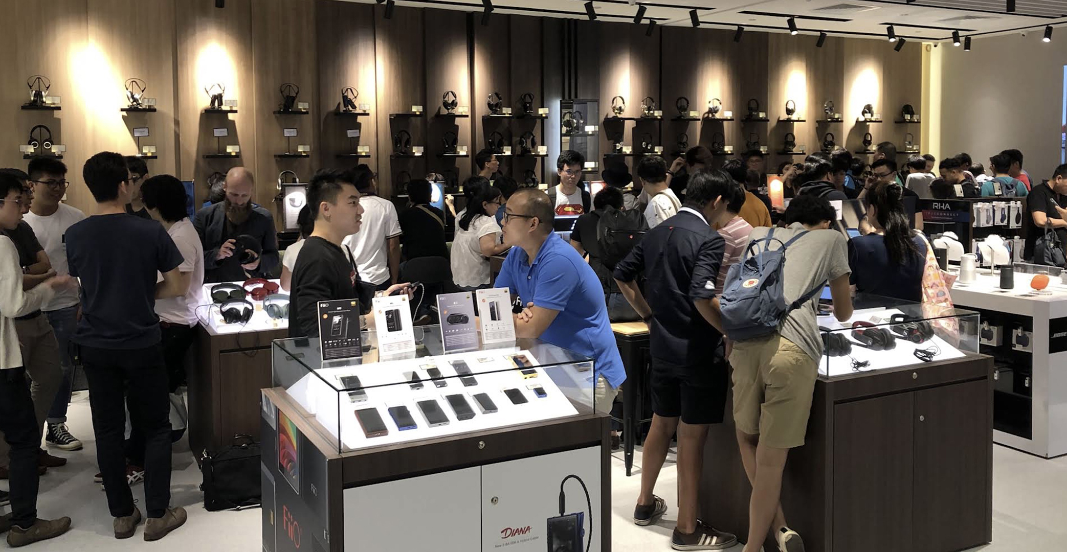 Headphones and earphones display at ConnectIT