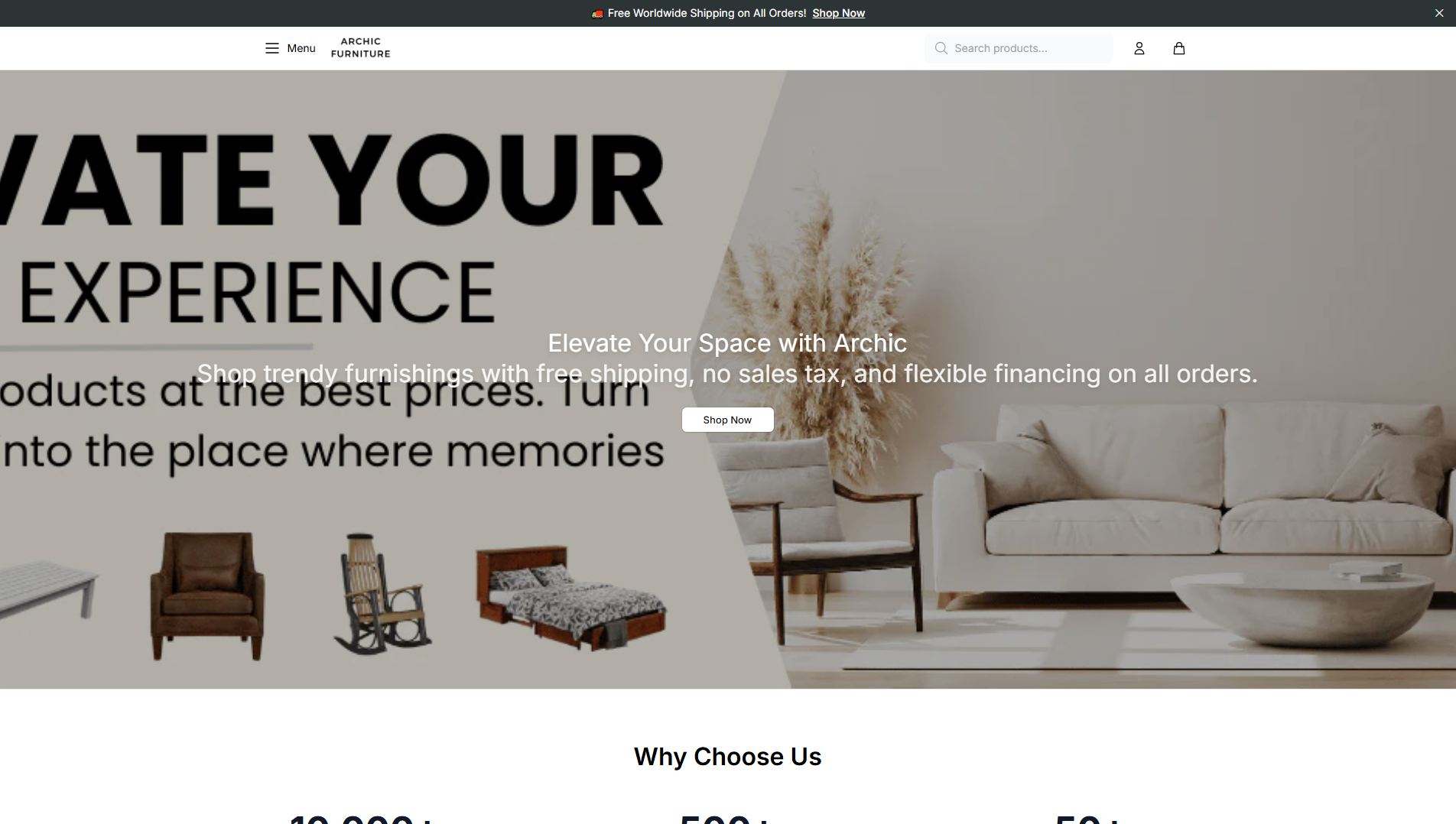 Stored capture of archicfurniturehq.shop