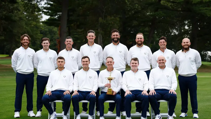 Golfers celebrating during the Ryder Cup at Bethpage Black