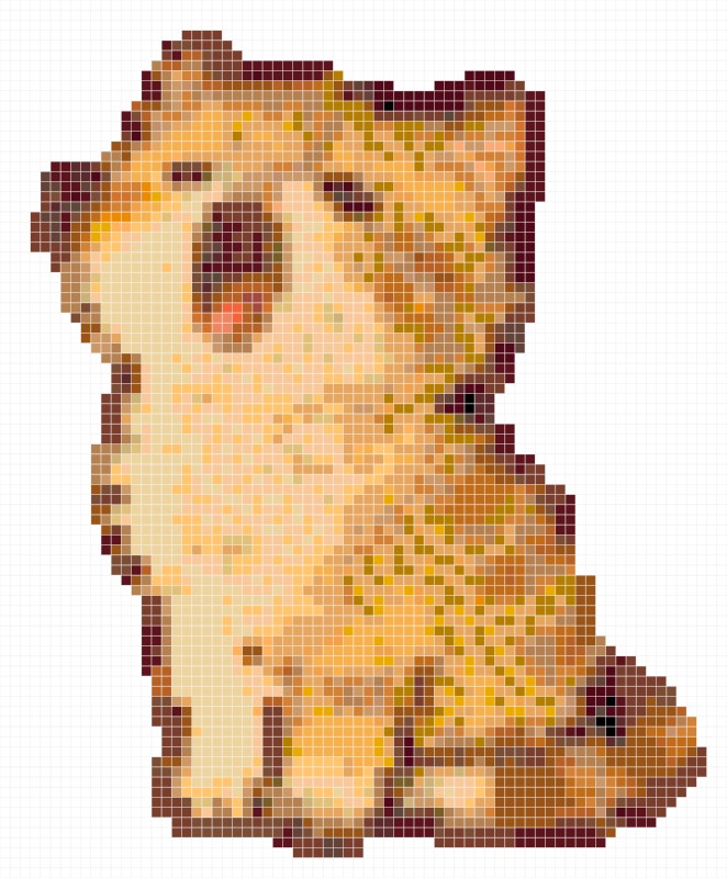 Yawning Orange Cat Perler Pattern