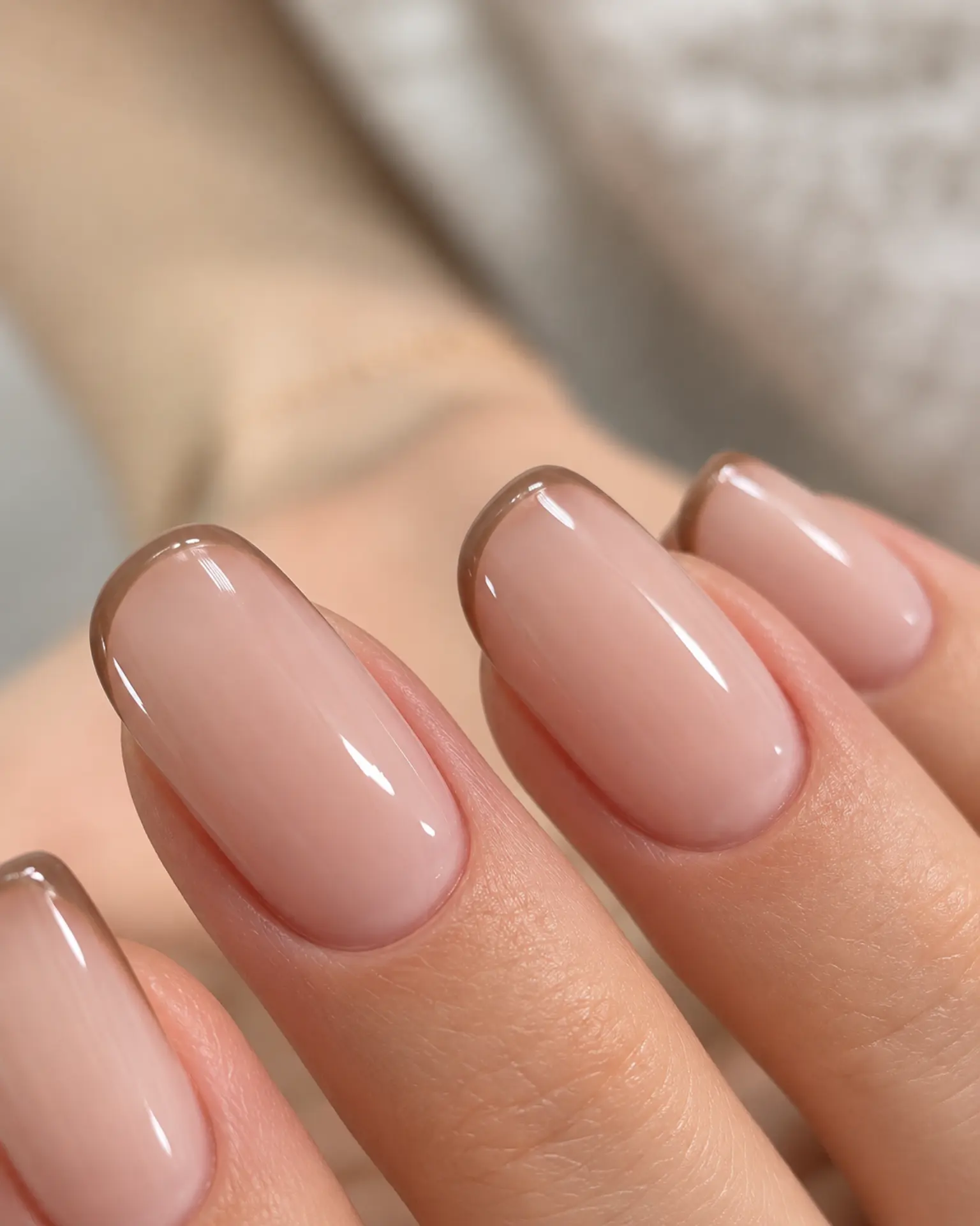 Round Micro French Edge manicure inspiration for round nail ideas