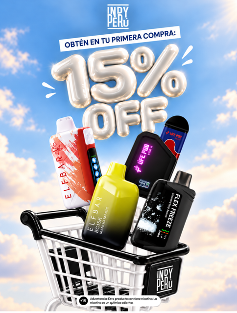 Obtén 15% de descuento en tu primera compra en INDY PERU