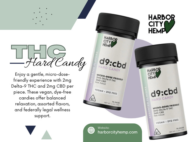 THC hard candy has become a popular choice among cannabis consumers seeking a discreet, flavorful, and convenient edible option. Available in a variety of flavors and strengths, THC hard candies provide a smoke-free alternative that is easy to carry and enjoy.

Click here for more information: https://harborcityhemp.com/product/d9cbd-hard-candy/

Harbor City Hemp

Address: 186 Specialty Pt, Sanford, FL 32771, USA
Phone: +1-619-639-4386

Read Our Blogs:
https://tinyurl.com/25aab6fa
https://is.gd/EmE0N7
https://v.gd/jcaq8Z

More Links:
https://v.gd/0ni99h
https://is.gd/wIwyLw
https://tinyurl.com/28857n5b