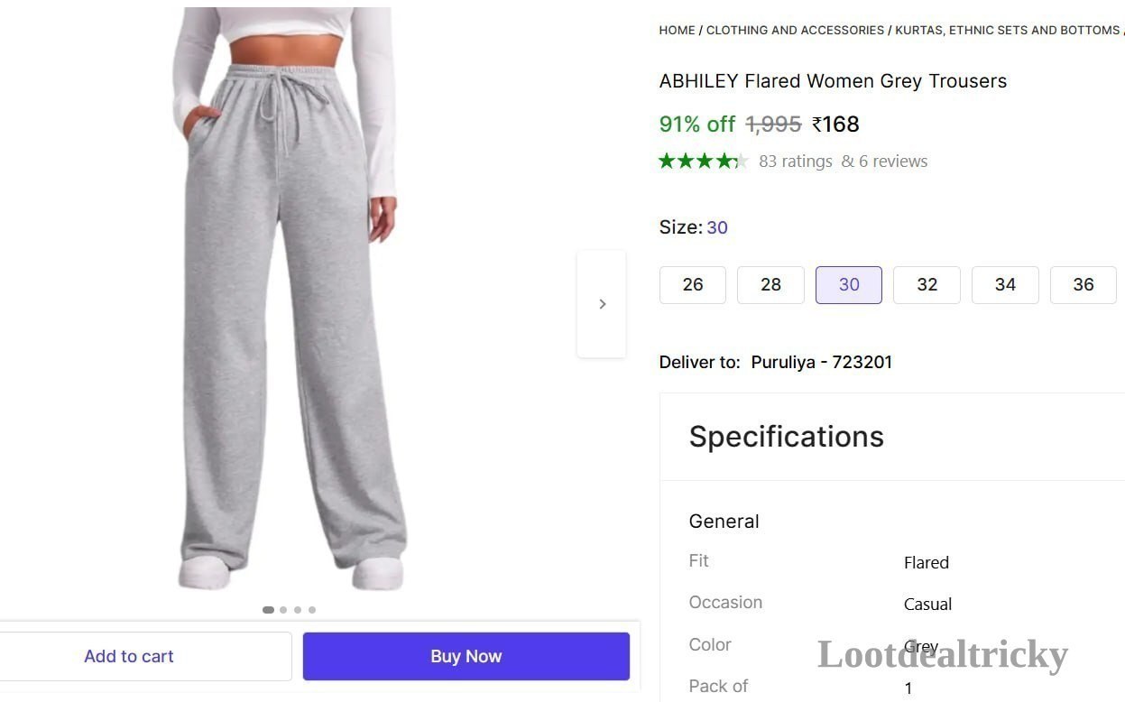 Flared Women Grey Offer Image