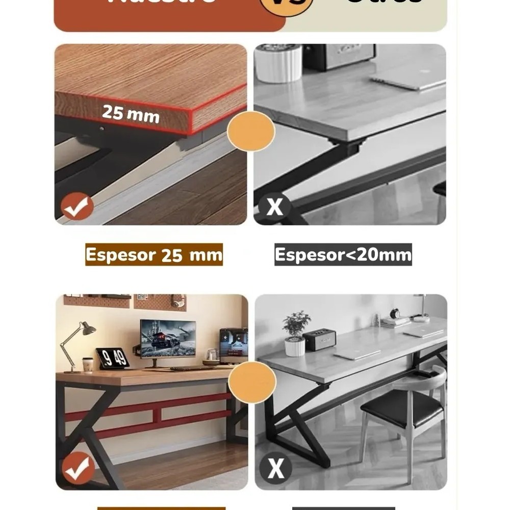 Escritorio De Madera Diseño K Snow 140cm Lubabycas