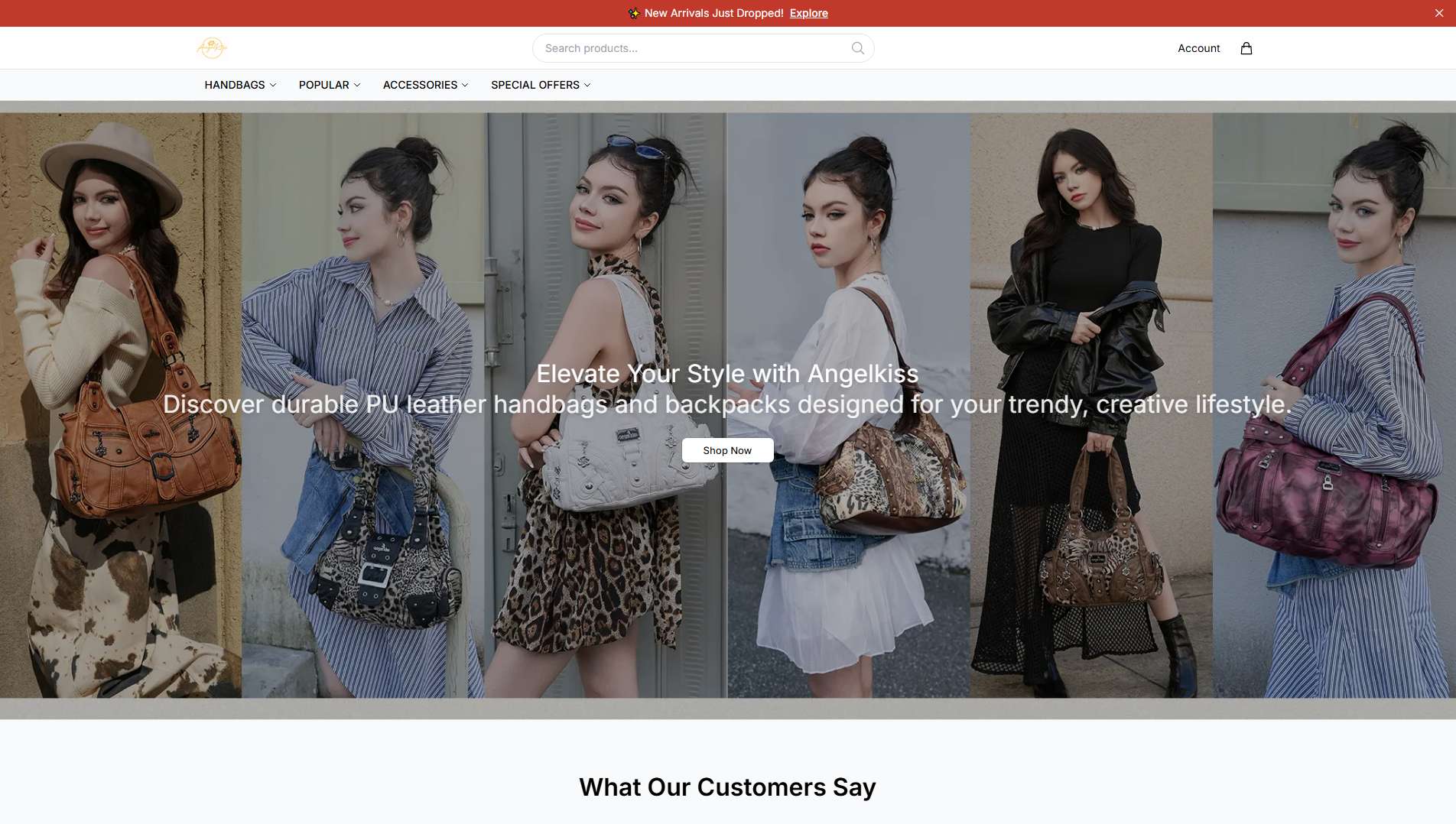 Stored capture of angelkissbagstyle.shop