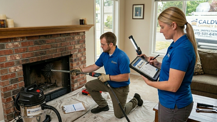 Caldwell Chimney Sweep at Work in Vancouver WA