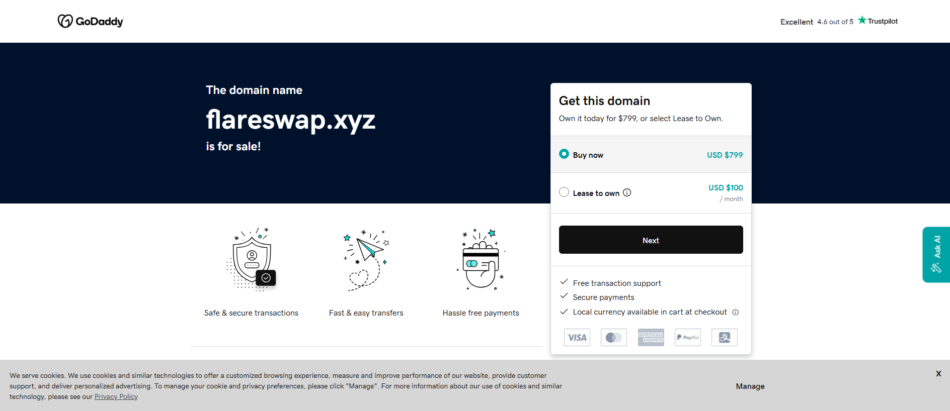 Stored capture of flareswap.xyz