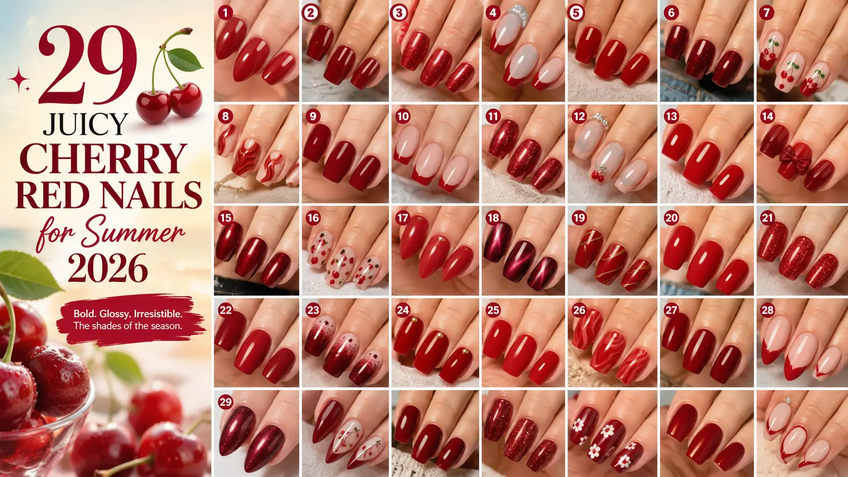 29 Juicy Cherry Red Nails for Summer 2026