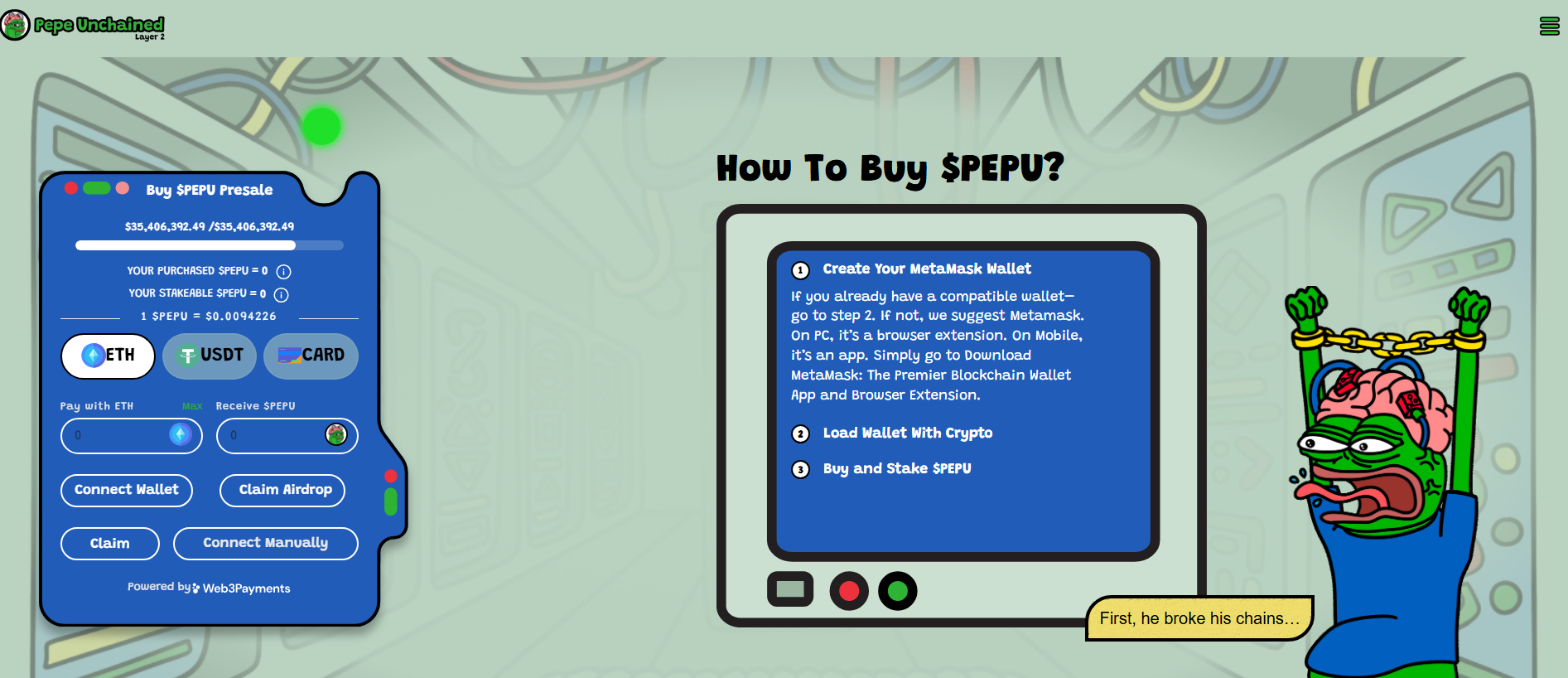 Stored capture of claimpeperewards.pages.dev