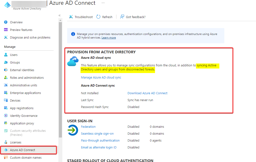 Azure AD Connect Cloud Sync with Multi-Forest and Single Tenant : r ...
