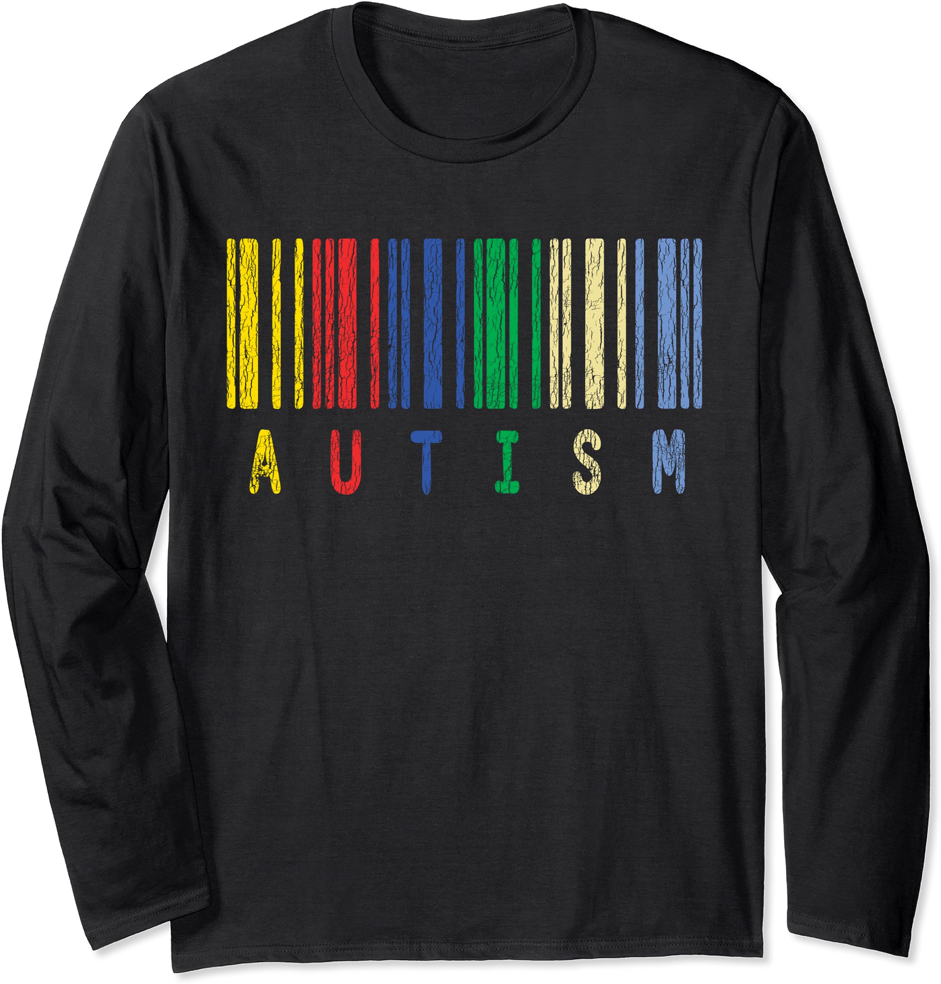 Autism Colorful Barcode Support Autistic Awareness Long Sleeve T-Shirt
