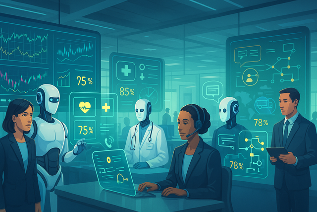 Illustration for the article: The AI Agents Revolution: Autonomous Systems Transform Industries