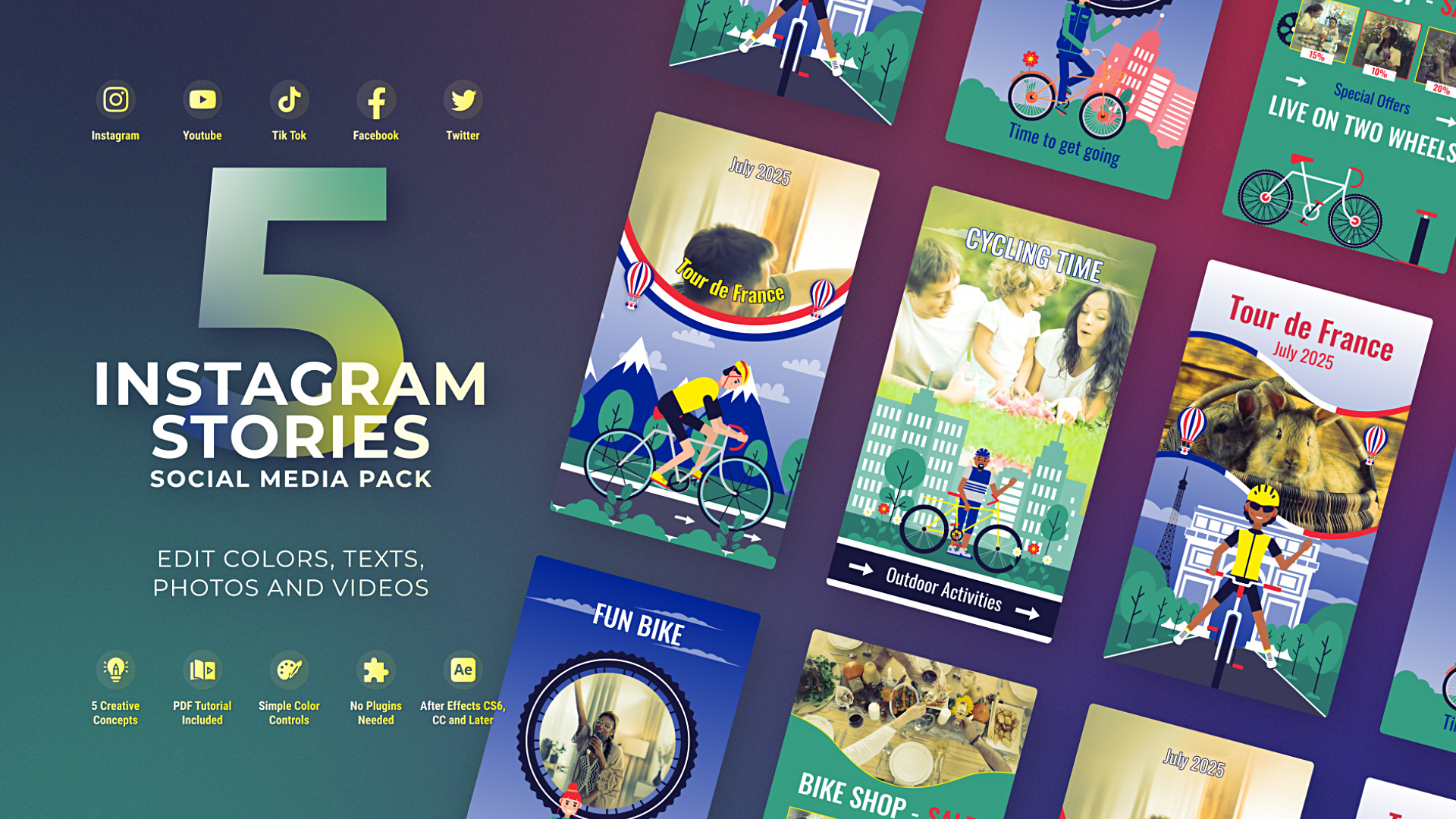 Bicycle Promo Stories Tour de France Instagram Cycling Event Promo