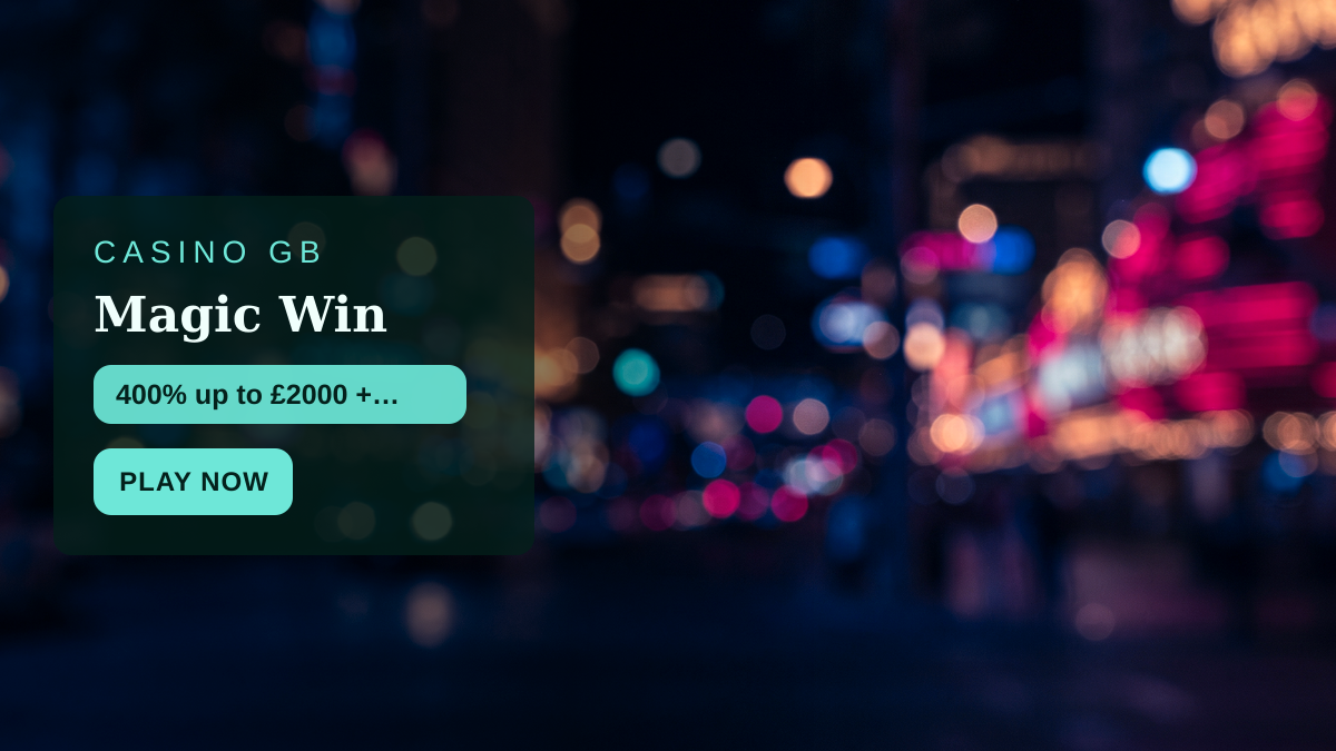 Magic Win casino — welcome bonus 400% up to £2000 + 100 FS, payments: Visa, Mastercard, PayPal, Skrill, Neteller