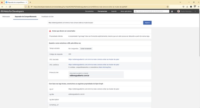 facebook-debugger-edilenegualberto