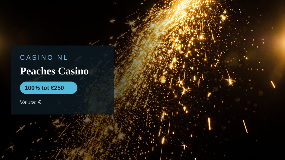 Peaches Casino — welkomstbonus 100% tot €250, betalingen: Visa, Mastercard, iDEAL, Bitcoin, Ethereum
