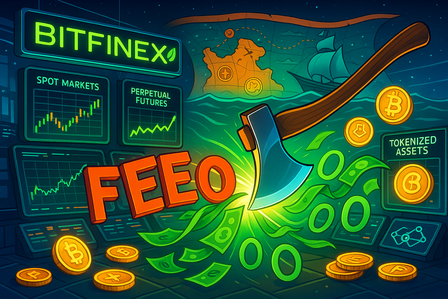 Bitfinex platform introducing zero trading fees on spot, perpetuals, and tokenized assets
