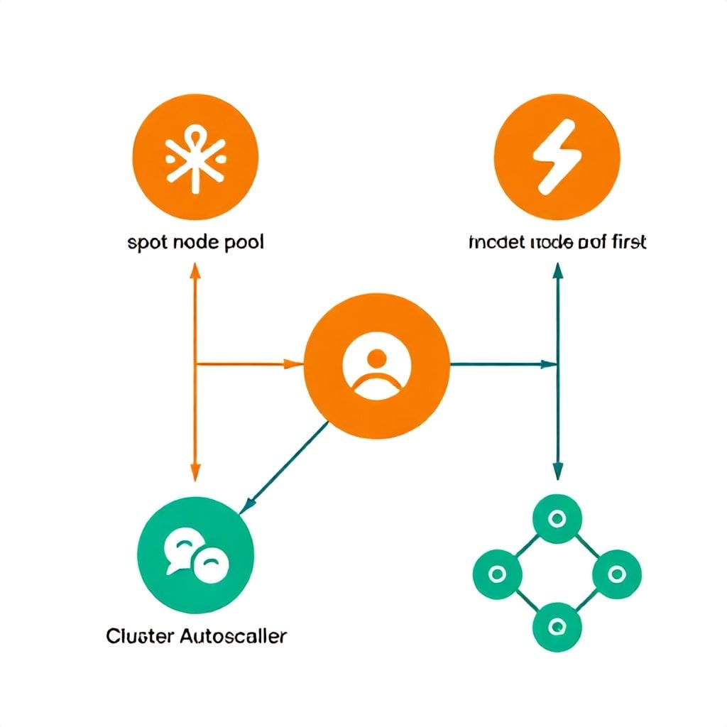 Flowchart of Kubernetes cluster autoscaling with spot and on-demand node pools
