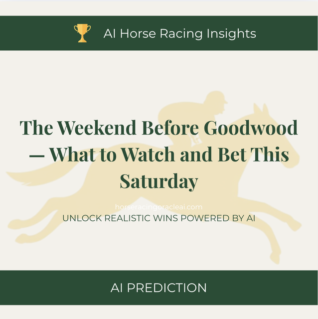 The Weekend Before Goodwood — What to Watch and Bet This Saturday