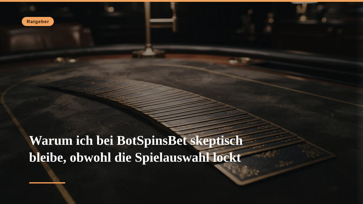 Warum ich bei BotSpinsBet skeptisch bleibe, obwohl die Spielauswahl lockt