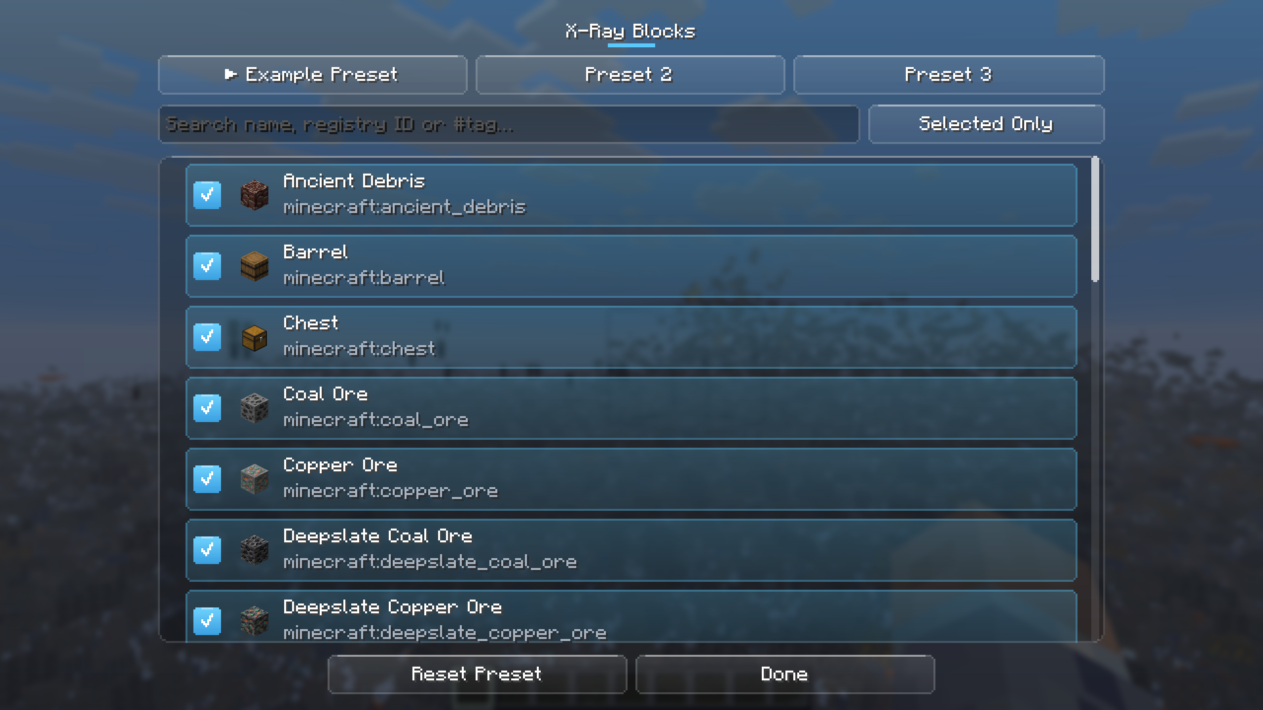 X-ray Menu