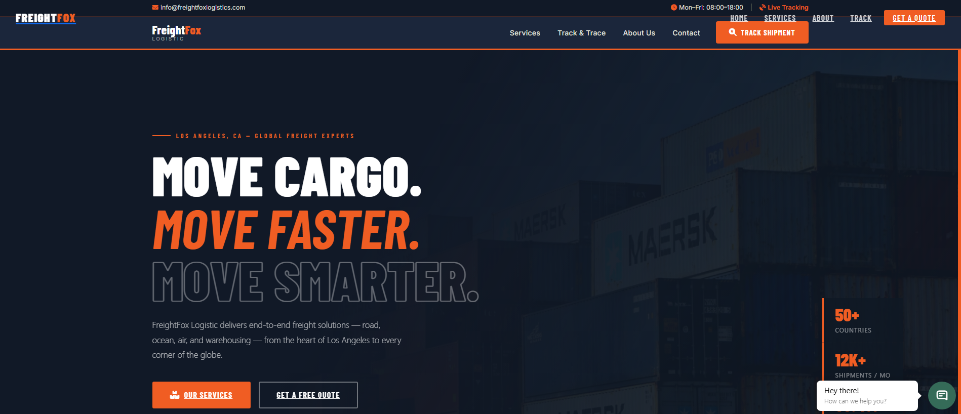 Stored capture of freightfoxlogistics.com