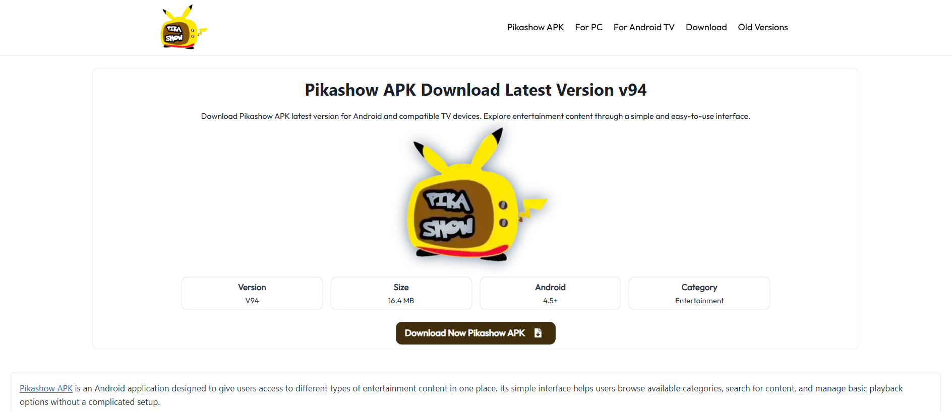 Stored capture of getpikashow.app