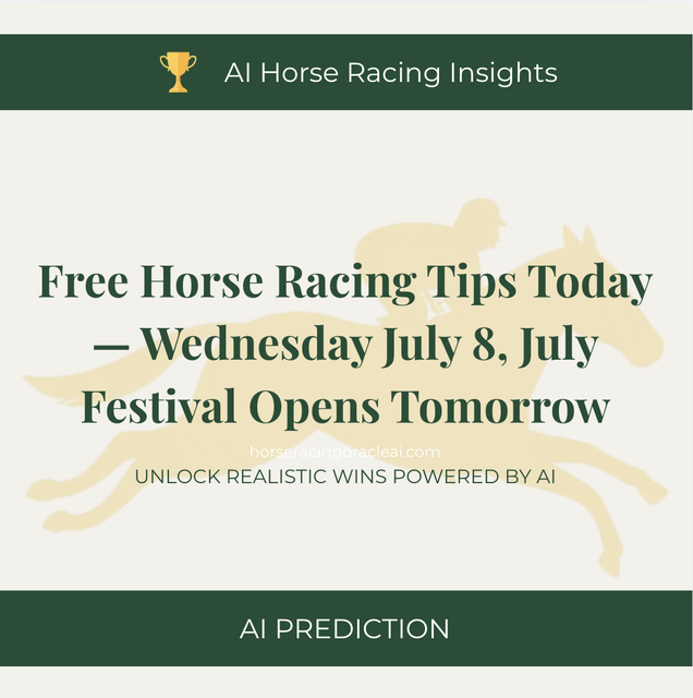 Free Horse Racing Tips Today — Wednesday July 8, July Festival Opens Tomorrow