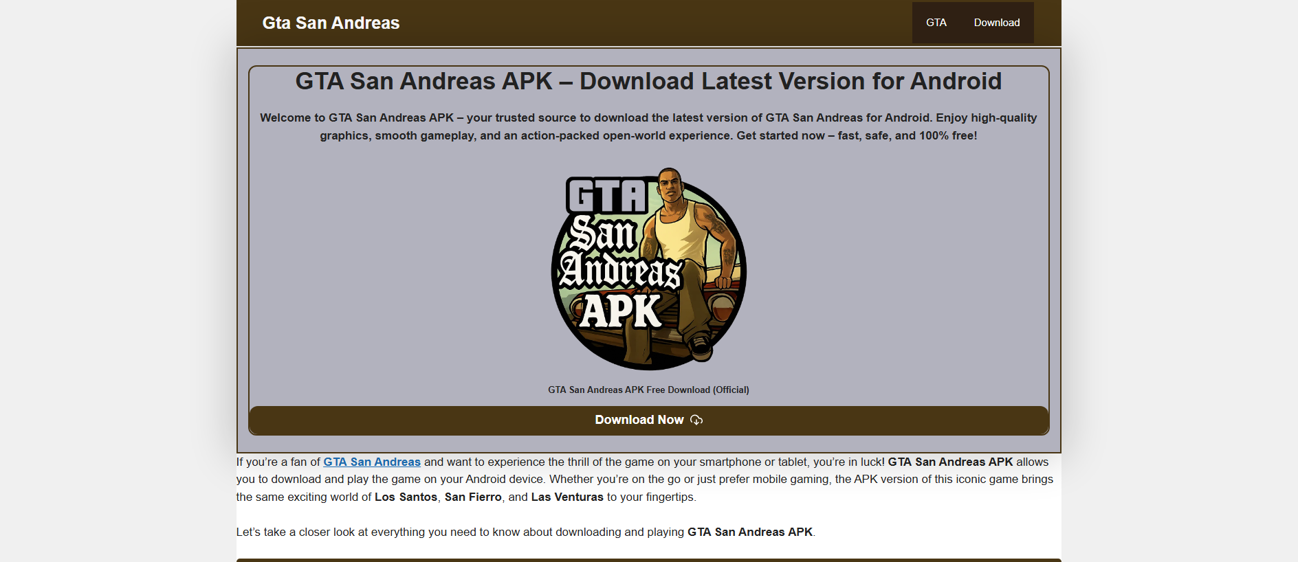 Stored capture of gta-san-andreas.net