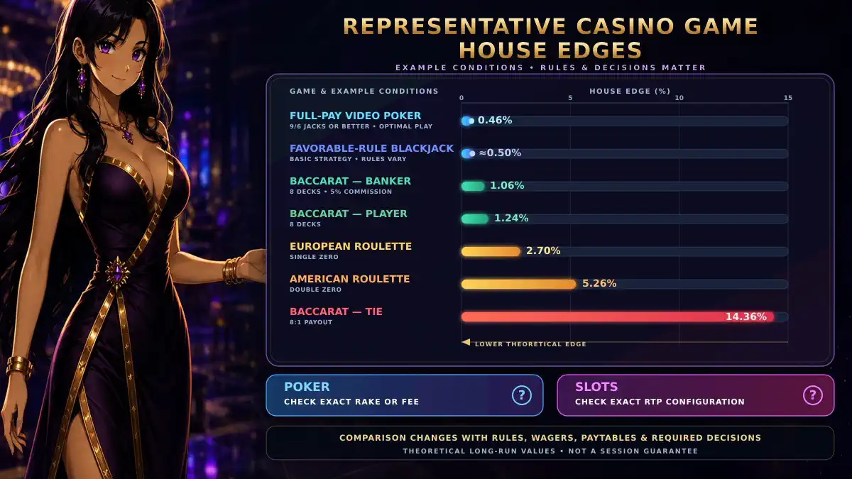 Representative Casino Game House Edges Comparison