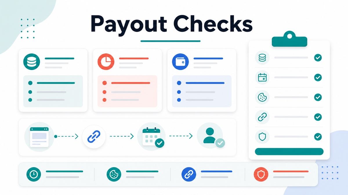 Payout checks graphic for Tally vs Typeform affiliate program terms