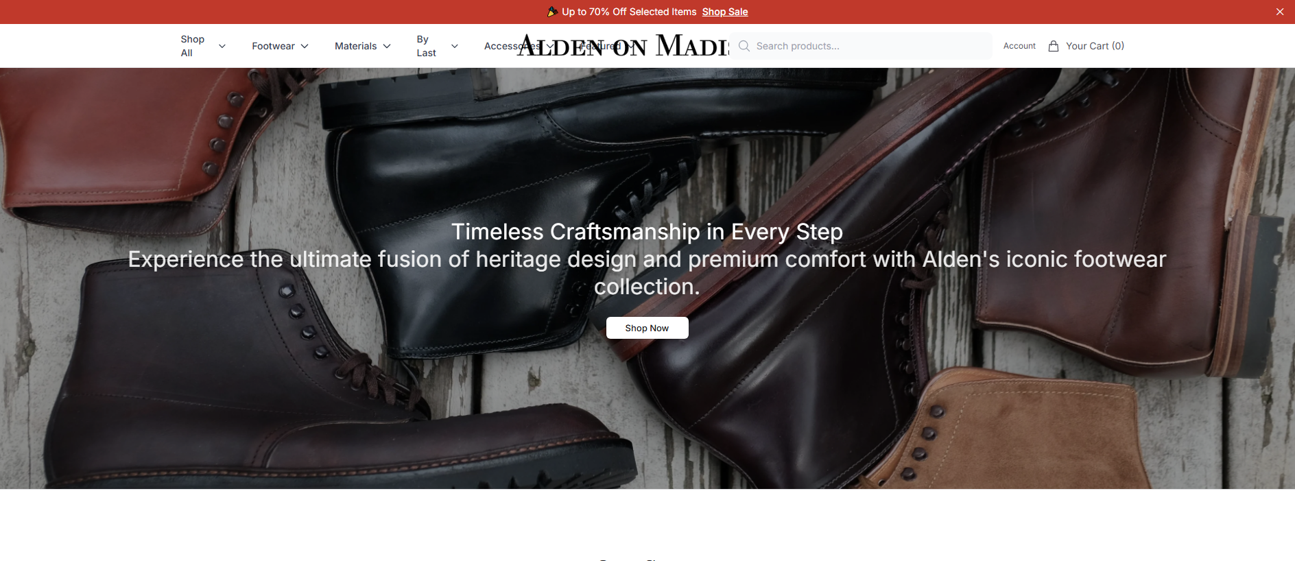 Stored capture of aldenmadisoncollection.shop