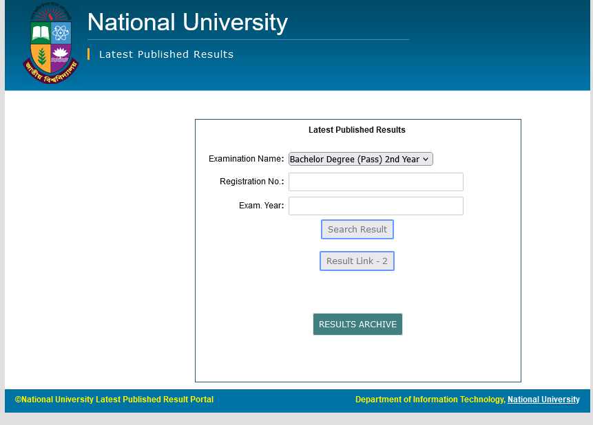 জাতীয় বিশ্ববিদ্যালয়ের ডিগ্রি ২য় বর্ষের রেজাল্ট সার্চ ফরম ২০২৩ ডিগ্রি ২য় বর্ষের রেজাল্ট সার্চ ফরম ২০২৩